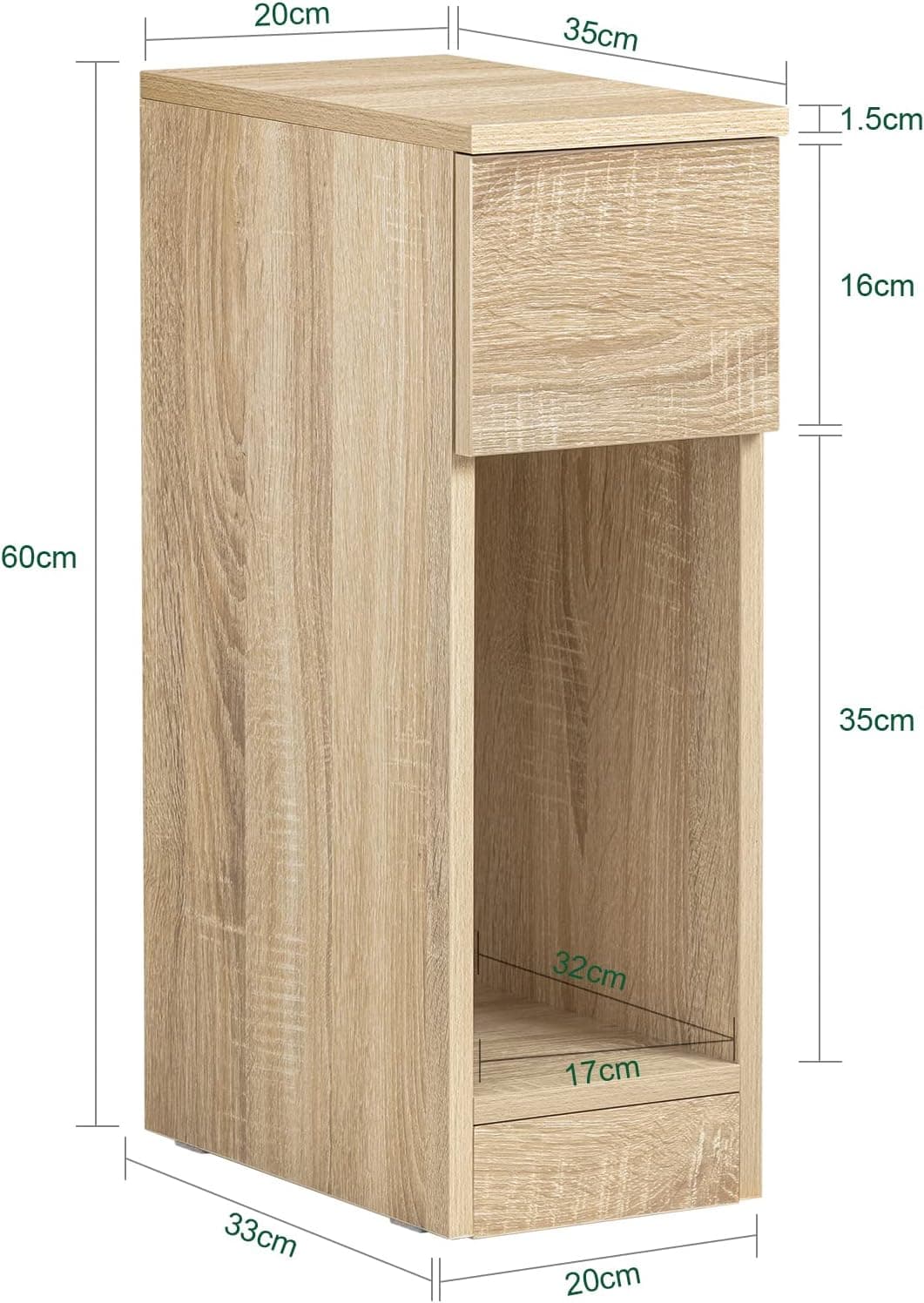Nightstand with Drawer & Shelf - Thumbnail 3