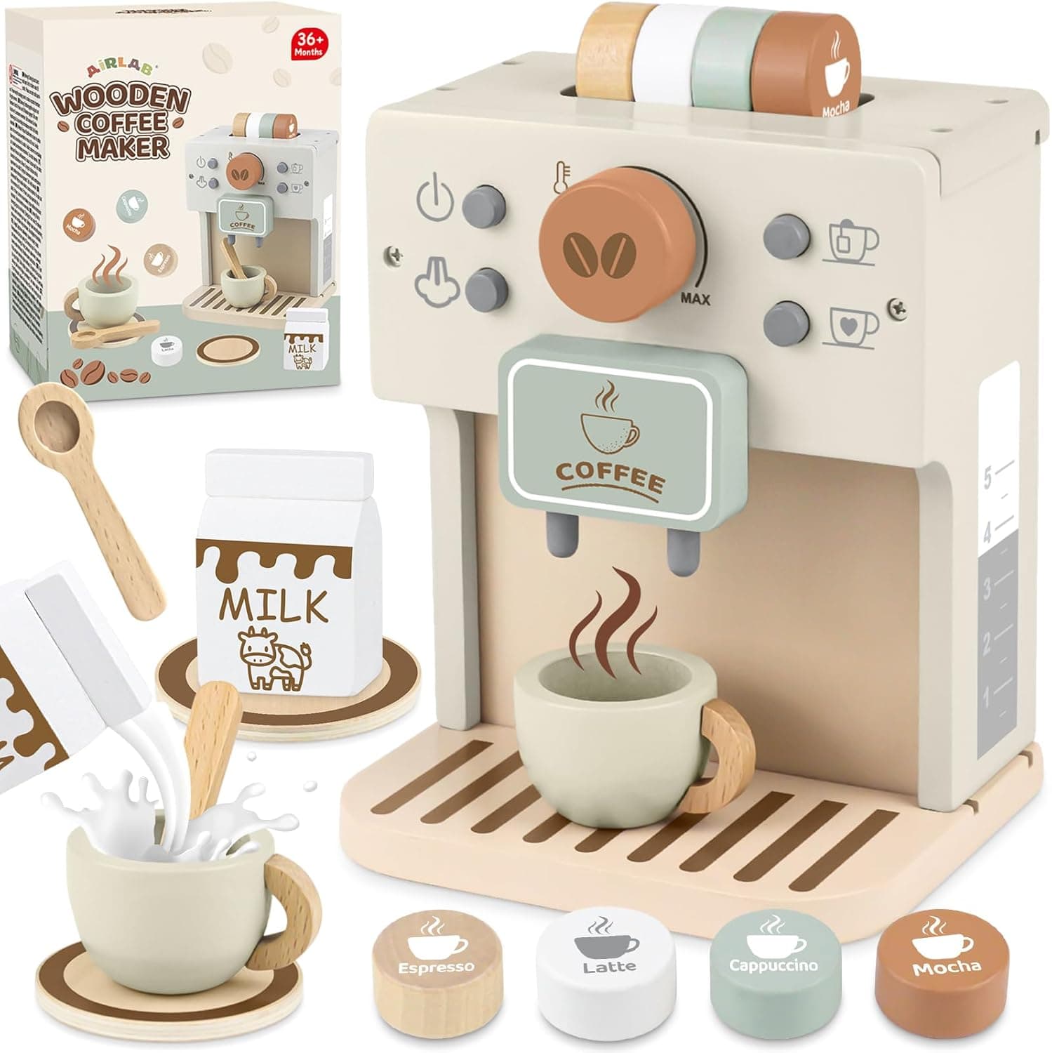 Airlab Wooden Coffee Maker Play Set - Eco-friendly kids product